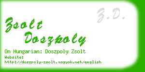 zsolt doszpoly business card